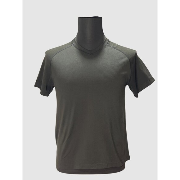 𝓛𝓾𝓵𝓾𝓵𝓮𝓶𝓸𝓷 Men's Black Short Sleeve V-Neck Athletic T-Shirt - Picture 1 of 5